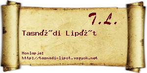 Tasnádi Lipót névjegykártya